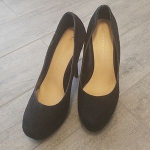Black platform high heels
